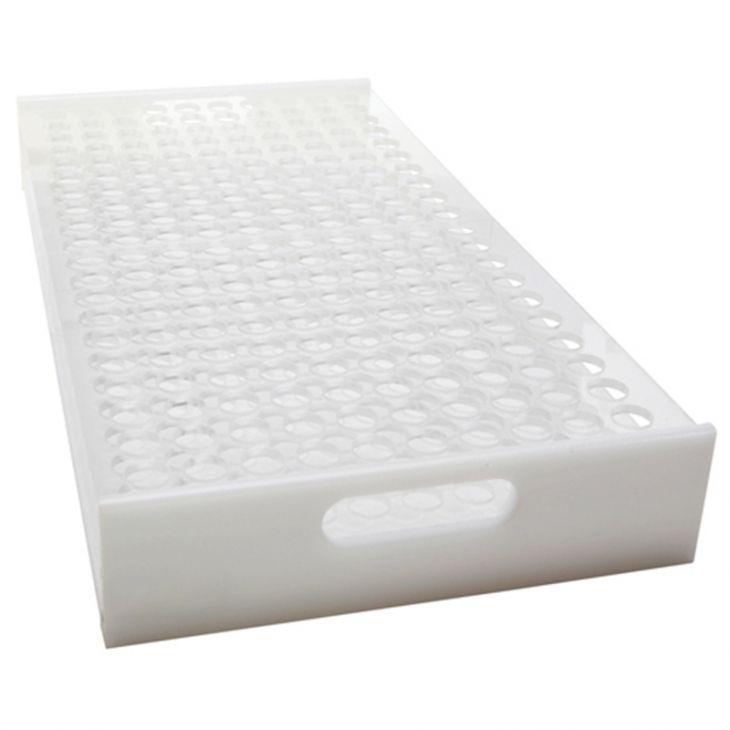 Test Tube Dispenser: Back Bar Test Tube Dispenser, Clear Acrylic, Holds 125 Tubes main image